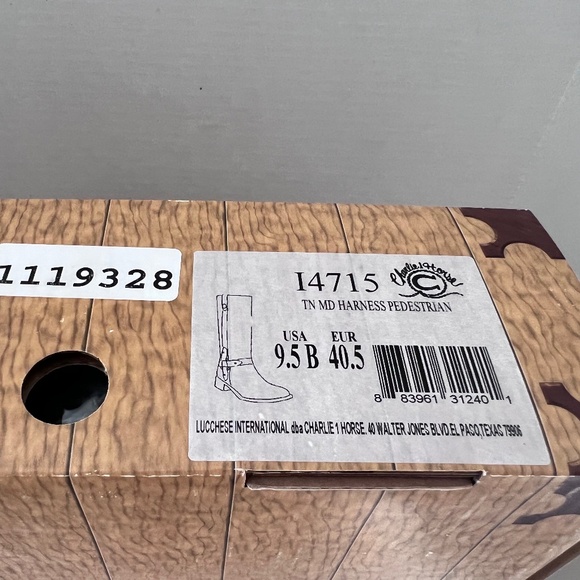 VINTAGE still NIB Charlie 1 Horse by Lucchese- MD Harness Pedestrian Boots 9.5 - Picture 2 of 9